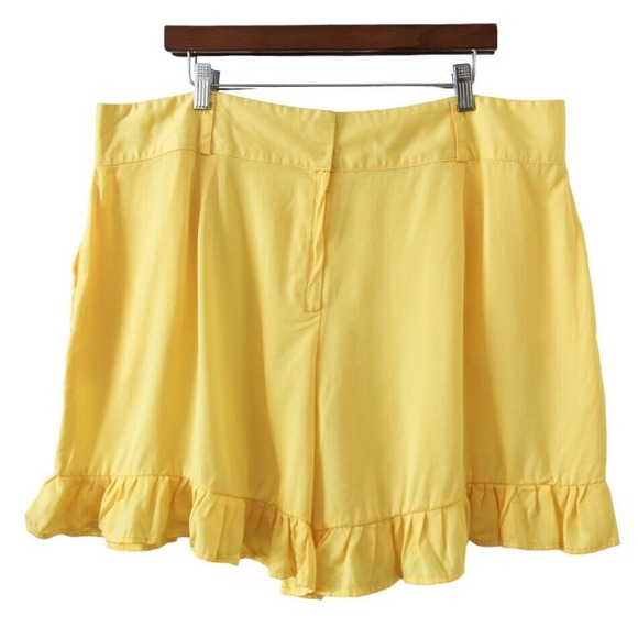 THE KEMIST Kemi K Ruffle Shorts Set 2 Piece Outfit Sunshine Yellow UK 22 US 18 - Picture 4 of 9
